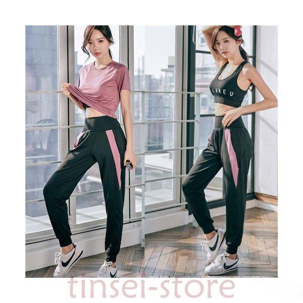 スポーツウェア レディース セット 細見せ トレーニングウェア 上下 ランニング ウェア 可愛い フ...