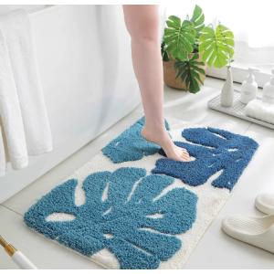 マイクロファイバーカーペット ソフトバスマット 家庭用 キッチン バスルーム 玄関 吸水性 抗菌防カ...