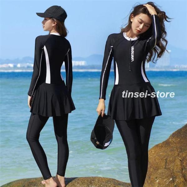 ラッシュガード レディース 水着 上下セット 体型カバー おしゃれ 長袖 セットアップフィットネス ...