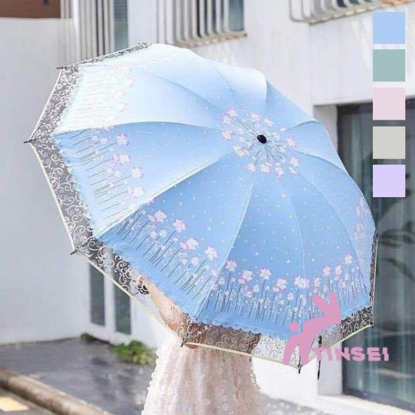 折りたたみ傘レディース花柄日傘雨傘晴雨兼用傘レースUVカット紫外線対策完全遮光遮熱プリント折りたたみ...