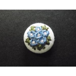 花柄 刺繍 くるみボタン 123 白地 16mm 可愛い おしゃれ ワンポイント マーク 印 アジサイ