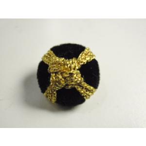 BG646 15mm 黒色別珍クルミ 金色刺繍糸 中世風 ジャケット コート コスプレ 衣裳