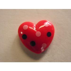 ホビーボタン 580 ハート 15(レッド) 水玉 模様 のハート heart ワンポイント マーク
