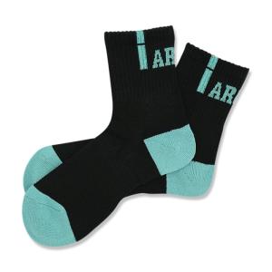 Arch  vertical crew socks 【A324101】black/mint｜tipoff