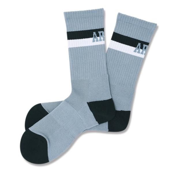 Arch bi-color crew mid. socks【A324107】stone blue/b...
