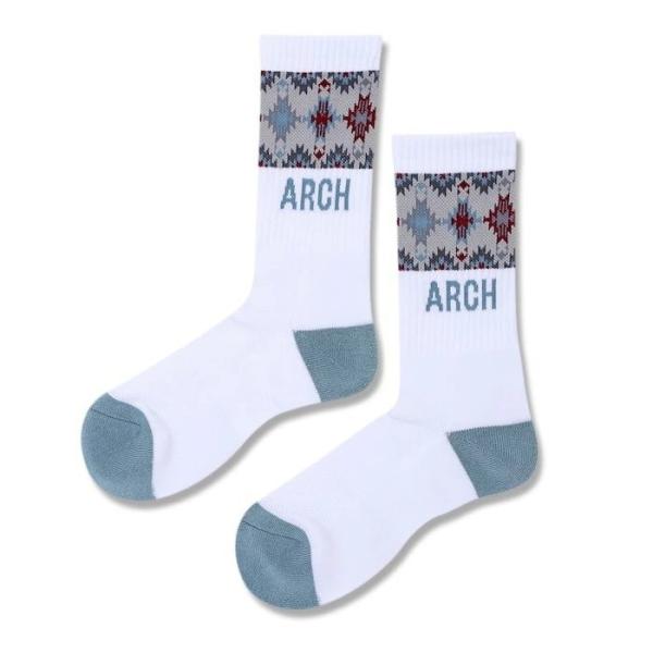 Arch native pattern crew mid. socks【A325107】white/...