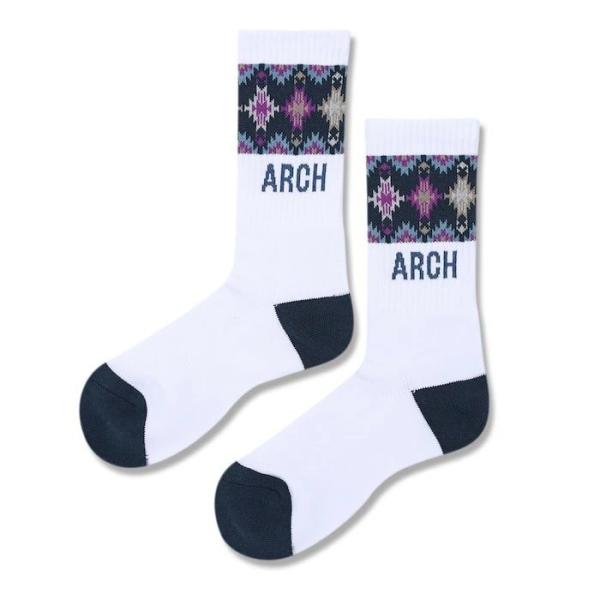 Arch native pattern crew mid. socks【A325108】white/...