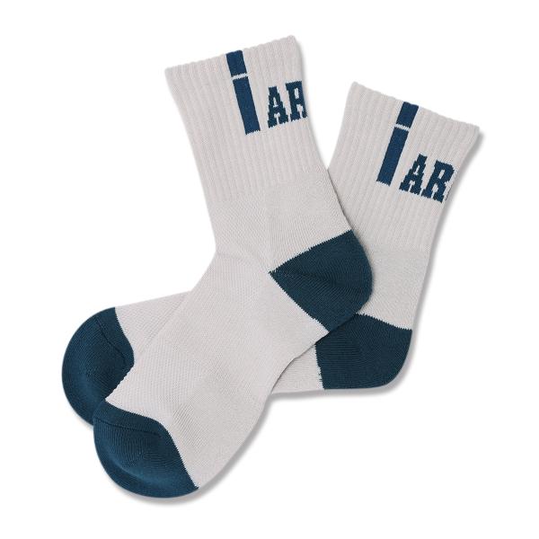 Arch  vertical crew socks 【A326102】pale gray/deep ...