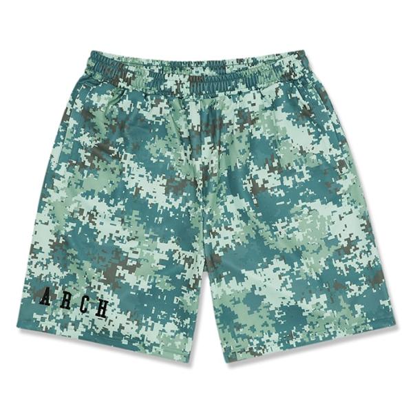Arch overlap camo shorts【B124104】smoky green