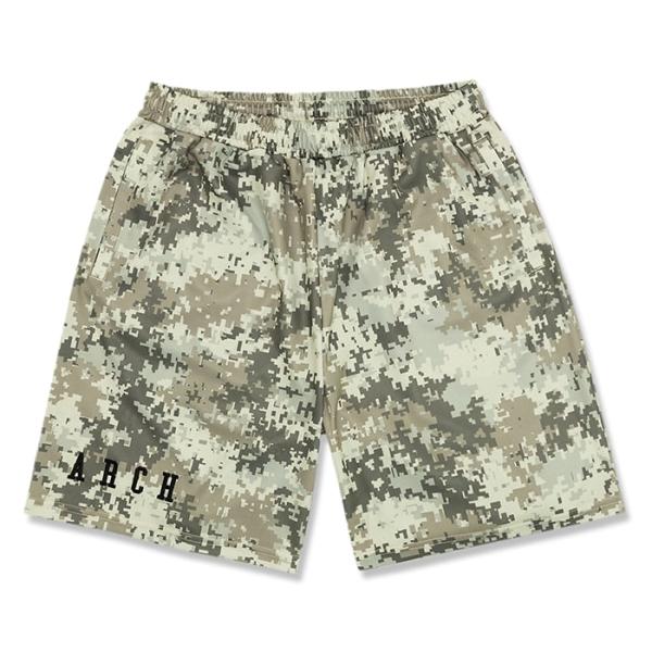 Arch overlap camo shorts【B124106】silver white