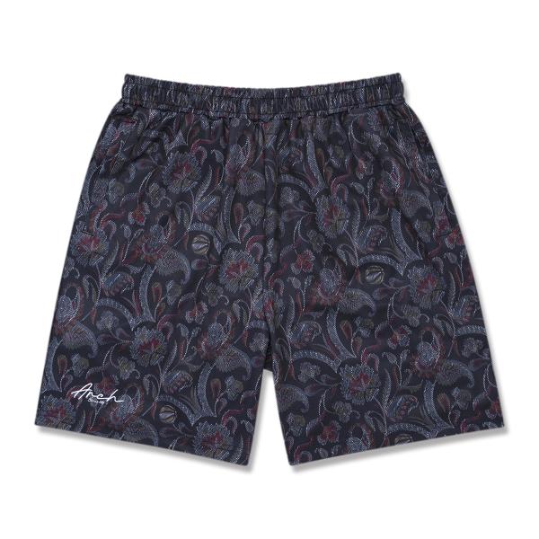 Arch gobelin fabric pattern shorts【B125127】black