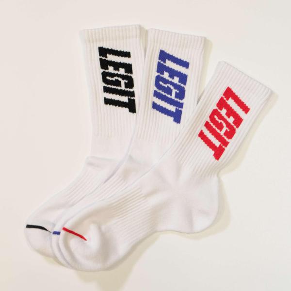 LEGIT LGT MID SOCKS【LESO03】WHITE