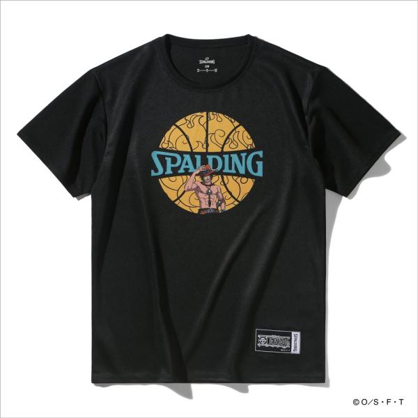 SPALDING ONE PIECE　メラメラの実 ボールプリント 【SJT25158P】BLACK
