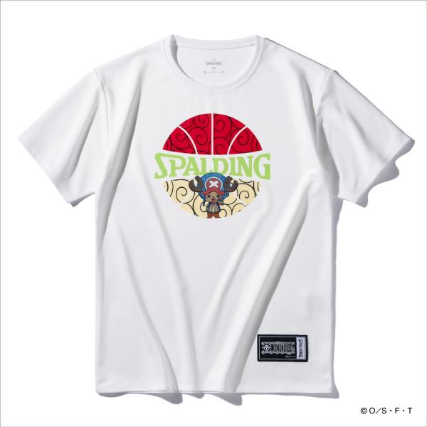 SPALDING ONE PIECE　ヒトヒトの実 ボールプリント 【SJT25159P】WHITE