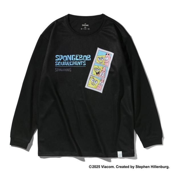 SPALDING　ジュニア　ロングスリーブT スポンジ・ボブ 　フォト【SJT25184S】ブラック