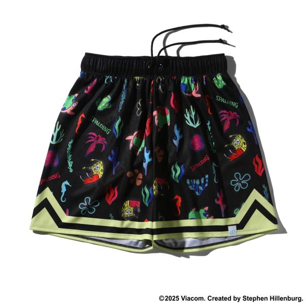 SPALDING ジャージーショーツ スポンジボブ アンダーザシー【SMP25152S】ブラック