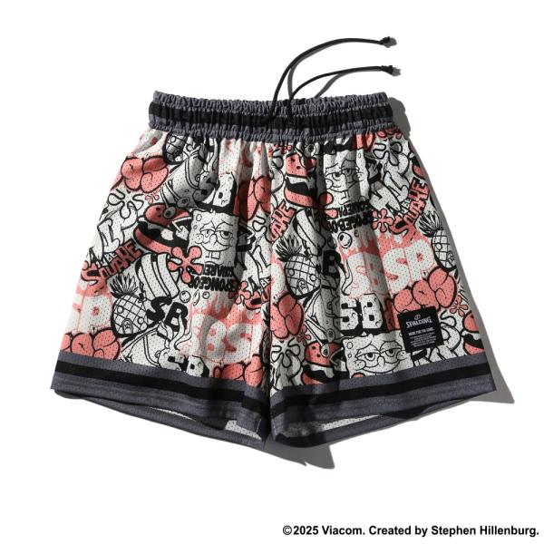 SPALDING　ジャージーショーツ スポンジ・ボブ グラフティ【SMP25156S】ピンク