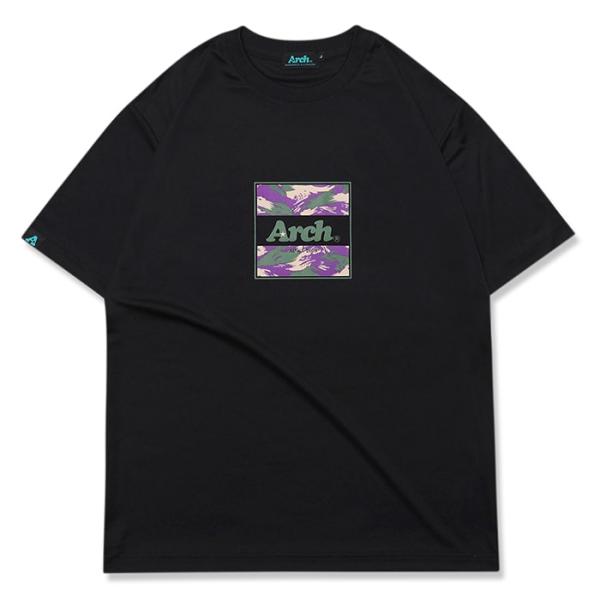 Arch lizard camo box logo tee【T122162】black