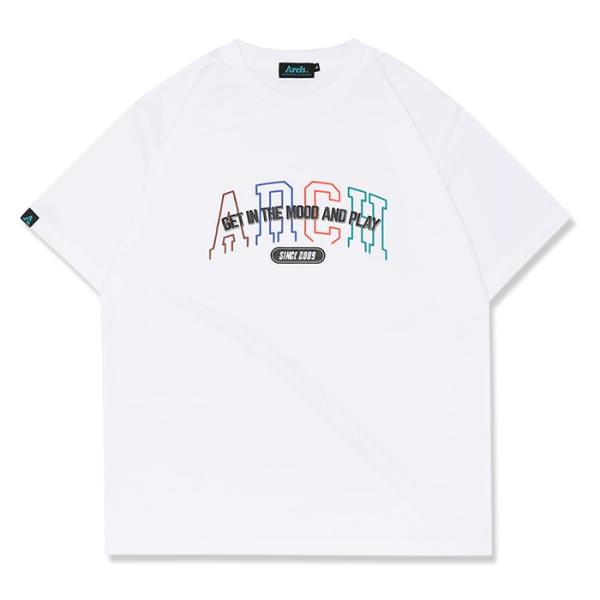Arch college out line logo tee【T123132】white