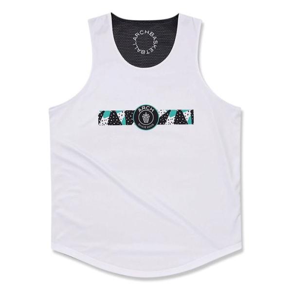 Arch crush dot rev. tank 【T222-108】white/black