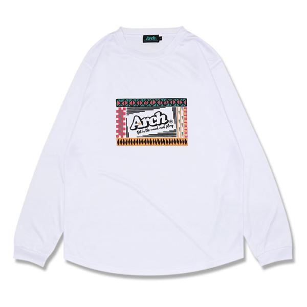 Arch rough designed L/S tee【T323109】white