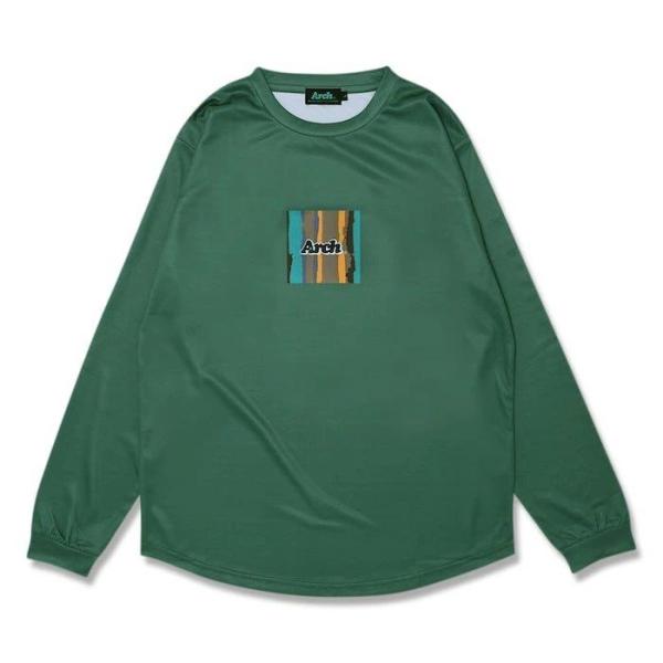 Arch paint stripe L/S tee【T324112】green