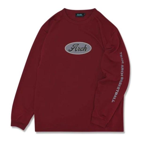 Arch oval logo L/S tee 【T324118】burgundy