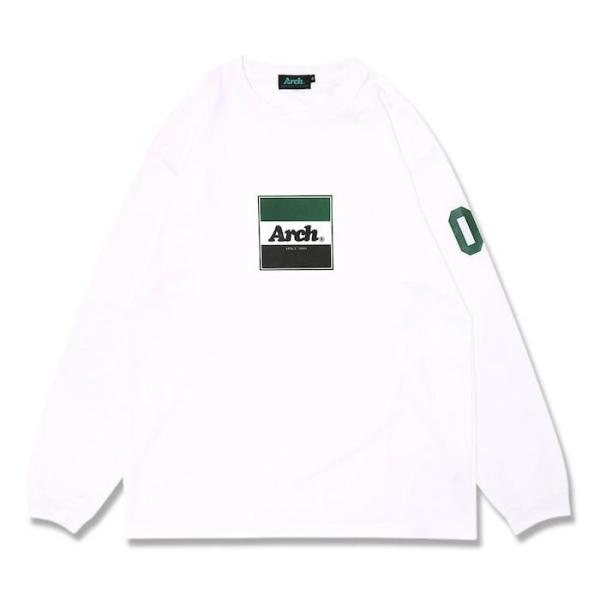 Arch trico logo L/S tee【T325101】white/green