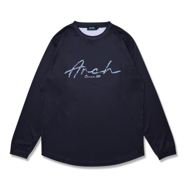 Arch gobelin fabric logo L/S tee【T325124】black