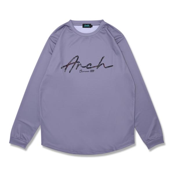 Arch gobelin fabric logo L/S tee【T325125】mauve gra...