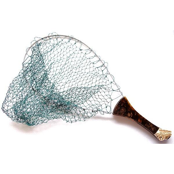 かねは商店 スプリングネット "尺" 特注モデル 天然鹿角＆ハイブリッドスタッグハンドル βチタンフ...