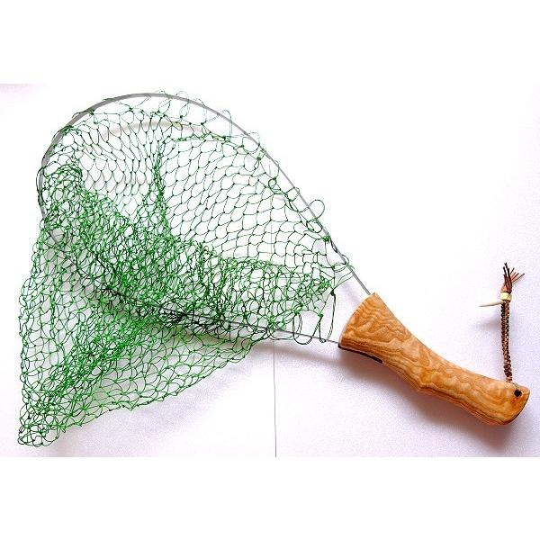 かねは商店 スプリングネット "尺" 特注モデル 北海道タモ材ハンドル βチタンフレーム タングルフ...