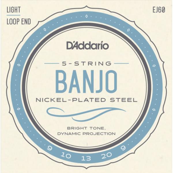D&apos;Addario NICKEL-PLATED STEEL EJ60 5-String Banjo,...
