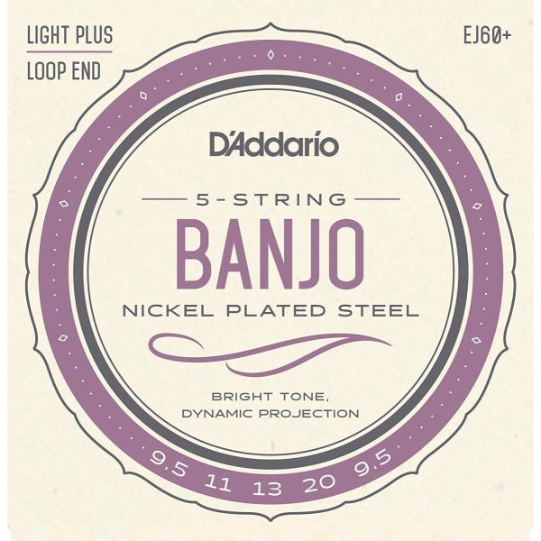 D&apos;Addario NICKEL-PLATED STEEL EJ60+ 5-String Banjo...