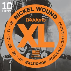 D'Addario XL NICKEL EXL110-10P Regular Light ダダリオ (エレキギター弦) (10セット)｜tiptoptone