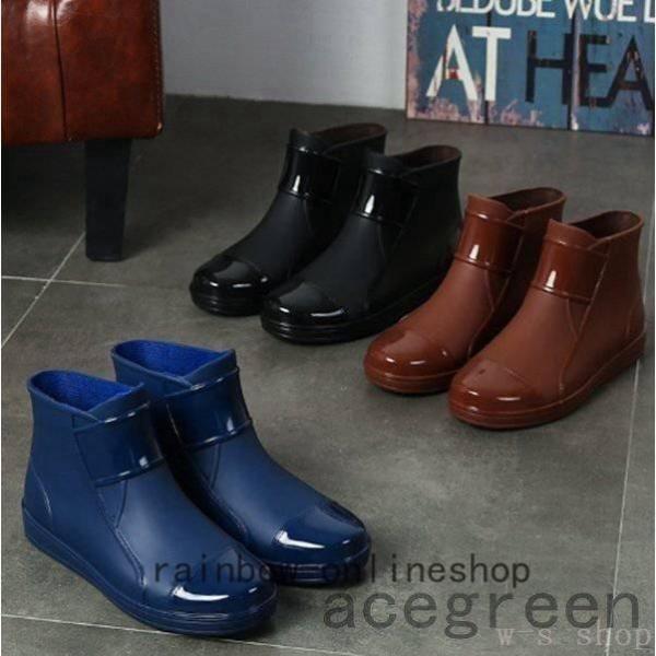 レインブーツメンズ雨靴レインシューズ滑り止め雨具歩きやすい仕上げが細かいシンプルなデザイン防水ブーツ