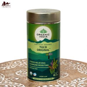 ハーブ ハーブティー トゥルシー ティーバッグ トゥルシーティ Tulsi Original (Organic India) 缶入り茶葉100g｜tirakita-shop