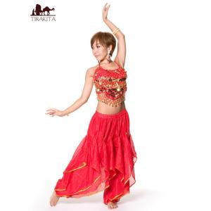 送料無料 ベリー 衣装 上下セット群舞 ベリーダンス衣装 フレア