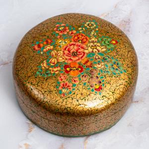 送料無料 ミニアチュール 細密画 小物入れ カシミール (超高精細・一点