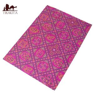 ラッピング ギフト 用紙 インド伝統のラッピング用紙 赤紫(5枚セット) アジア 和紙 ラッピングペーパー 本｜tirakita-shop