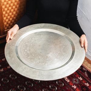 送料無料 お盆 トレー 天板 モロッコテーブル 金属工芸品の街