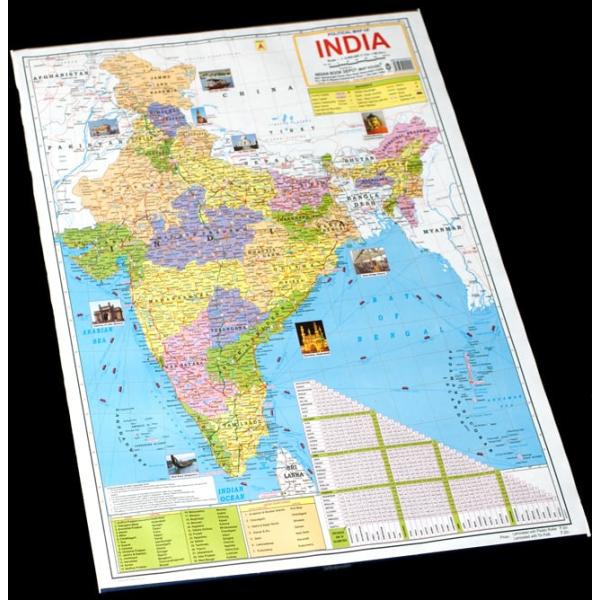 教育ポスター インド インド全土地図 インドの教育ポスター おもしろ アジア 本 印刷物 ステッカー