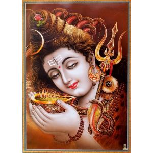 シヴァ神 Shiva マハーカーラ ポスター 〔約70.5cm×約50cm〕大判インドのヒンドゥー神様ポスター 特大 本 印刷物｜tirakita-shop