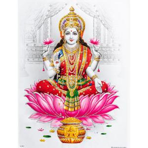 ラクシュミー 吉祥天 Lakshmi Laxmi 〔約40.5cm×約30.5cm〕輝くラメ