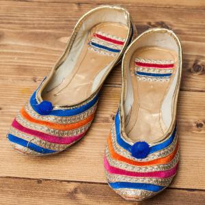 ゴージャス刺繍のマハラニフラットシューズ / パンプス 靴 ペッタ レビューでタイカレープレゼント