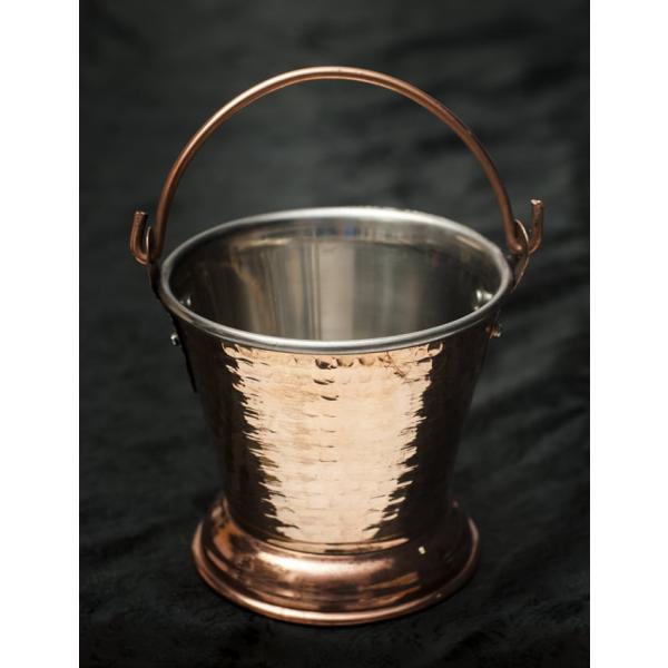 銅 食器 銅装飾 アイスペール 槌目付き 銅装飾のアイスペール カレーサーバー 直径：約10.5cm...