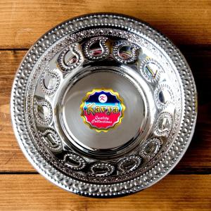 飾りつき 皿 アルミ ボウル ペイズリーエンボスのアルミ皿 ボウル(直径：19.5cm) 食器 カトラリー カップ｜tirakita-shop
