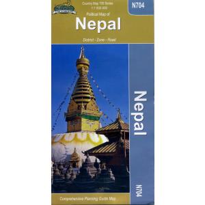 地図 Nepal Political Map 地図(ネパール) インド 旅行 観光 ガイドブック マップ 時刻表 本 印刷物 ステッカー