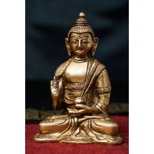 仏像 仏陀 神様像 ブラス アクショービャ 阿しゅく如来 13.5cm