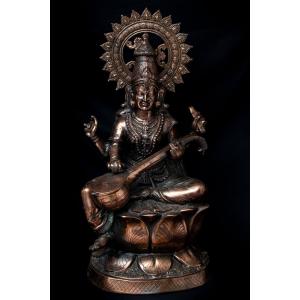 インド アジア雑貨ティラキタ 金属のサラスバティー像 金属 石製の神様像 Yahoo ショッピング